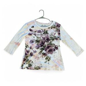 bedazzled pink "Jardin de Flores" top